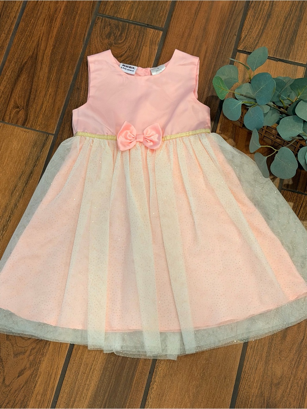 Girls' Pink Bow Party Dress